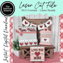 Load image into Gallery viewer, Be Mine Valentine Decor Set SVG File | Laser Cut File | Glowforge | Valentine SVG File | Love | Tiered Tray Decor svg
