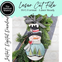 Load image into Gallery viewer, Snowman Tree Belly Ornament SVG File | Laser Cut File | Christmas Ornament SVG | Snowman Laser SVG | Snowman Ornament Svg
