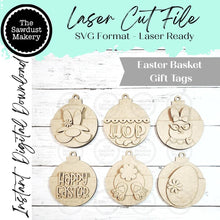 Load image into Gallery viewer, Easter Basket Tag Ornament Gift Card Holder Laser Cut SVG File | Easter Basket Tags | Laser SVG File | Gift Card Holder SVG | Ornament Gift

