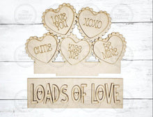 Load image into Gallery viewer, Add-on for Interchangeable Window Box | Cute Hearts Valentine Window Box Insert SVG | Laser Cut File | Window Box Shelf Sitter
