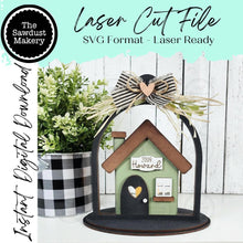 Load image into Gallery viewer, Home Cloche Votive Holder Shelf Sitter SVG File | Laser Cut File | Family SVG | Home laser File | Votive Holder | Farmhouse Family SVG
