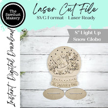 Load image into Gallery viewer, Lucky Hat Snow Globe Light up Shelf Sitter | Standing Sign File SVG | Laser Cut File | St Patrick Mantle decor | Lucky Svg
