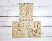 Load image into Gallery viewer, Cupid Valentine Trio Sign Bundle Laser Cut File | Interchangeable Frame | Valentine Sign Inserts | 5" x 6.25" signs | Be Mine svg
