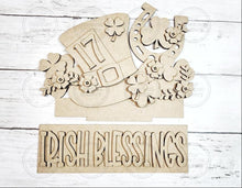Load image into Gallery viewer, Add-on for Interchangeable Window Box | Irish Blessings Window Box Insert SVG | Laser Cut File | Window Box Shelf Sitter
