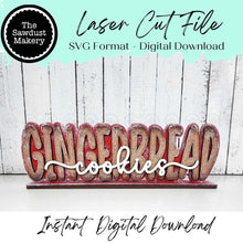 Load image into Gallery viewer, Gingerbread Cookies Sitter SVG File | Laser Cut File | Gingerbread Christmas SVG | Gingerbread Laser Svg
