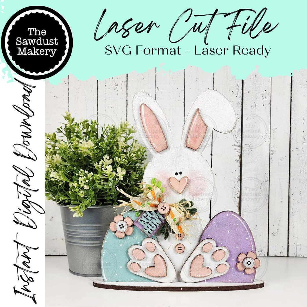 Prim Bunny Easter Shelf Sitter SVG File | Laser Cut File | Easter | Pr ...