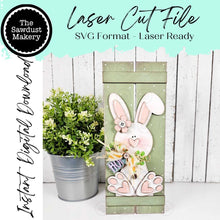 Load image into Gallery viewer, Prim Bunny Table Top Pallet Leaner SVG File | Laser Cut File | Easter SVG File | Bunny Pallet svg | Spring SVG
