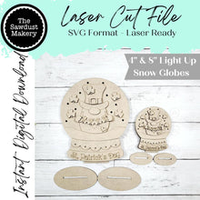 Load image into Gallery viewer, St Patrick Gnome Snow Globe Light up Shelf Sitter Bundle | Standing Sign File SVG | Laser Cut File | St Patrick Mantle decor | Lucky Svg
