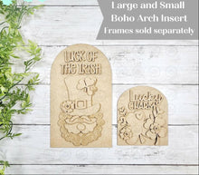 Load image into Gallery viewer, Interchangeable Large &amp; Small Arched Boho Sign Insert | St. Patrick Arch Sign Set | Laser File | Boho Signs | Seasonal Interchangeable SVG
