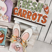 Load image into Gallery viewer, Prim Bunnies &amp; Carrot Decor Set SVG File | Prim Bunny SVG| Laser Cut File | Tiered Tray Decor | Easter SVG File | Prim Easter Decor
