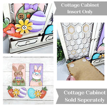 Load image into Gallery viewer, Add-on Bunny Couple Cottage Cabinet Insert SVG | Laser Cut File | Cottage Cabinet Shelf Sitter | Seasonal Insert | Interchangeable Decor

