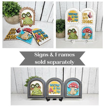 Load image into Gallery viewer, Frog Spring Mini Arch Sign Set SVG Sign Bundle | Seasonal Interchangeable Mini Sign Bundle | SVG Laser Cut File | Boho Signs
