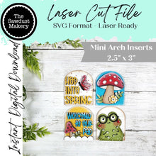 Load image into Gallery viewer, Frog Spring Mini Arch Sign Set SVG Sign Bundle | Seasonal Interchangeable Mini Sign Bundle | SVG Laser Cut File | Boho Signs
