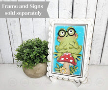 Load image into Gallery viewer, Add-on Frog Cottage Cabinet Insert SVG | Laser Cut File | Cottage Cabinet Shelf Sitter | Seasonal Insert | Interchangeable Decor
