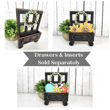 Load image into Gallery viewer, Frog Mushroom Cottage Drawer Insert SVG | Laser Cut File | Cottage Drawer Shelf Sitter | Seasonal Insert | Interchangeable Decor
