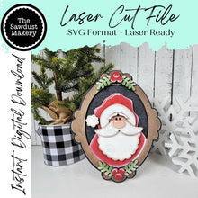 Load image into Gallery viewer, Santa Frame Shelf Sitter SVG File | Laser Cut File | Prim Santa Christmas SVG | Christmas Shelf Sitter SVG | Santa Claus Laser Svg
