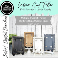 Load image into Gallery viewer, Cottage Cabinet Interchangeable Sign Frame Bundle SVG | Home Decor SVG | Laser Cut File | Interchangeable Shelf Sitter SVG
