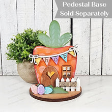 Load image into Gallery viewer, Add-on for Decorative Interchangeable Pedestal Stand | Carrot House Scene | Laser Cut File | Seasonal Interchangeable | Pedestal SVG
