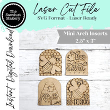 Load image into Gallery viewer, Honey Bee Kind Mini Arch Sign Set SVG Sign Bundle | Seasonal Interchangeable Mini Sign Bundle | SVG Laser Cut File | Boho Signs
