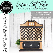 Load image into Gallery viewer, Cottage Cabinet Interchangeable 12"Truck Frame Shelf Sitter Base SVG | Home Decor SVG | Laser Cut File | Interchangeable Shelf Sitter SVG
