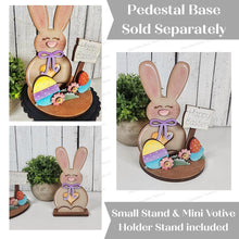 Load image into Gallery viewer, Add-on for Decorative Interchangeable Pedestal Stand | Happy Easter Bunny Scene | Laser Cut File | Seasonal Interchangeable | Pedestal SVG

