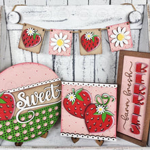 Load image into Gallery viewer, Strawberry Tiered Tray SVG File | Laser Cut File | Glowforge | Strawberry | Fresh Picked Berries | Daisy svg | Summer svg
