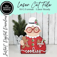 Load image into Gallery viewer, Mrs. Claus Shelf Sitter Laser Cut File | Christmas SVG Decor (Digital Download)
