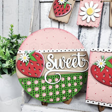 Load image into Gallery viewer, Strawberry Tiered Tray SVG File | Laser Cut File | Glowforge | Strawberry | Fresh Picked Berries | Daisy svg | Summer svg

