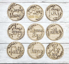 Load image into Gallery viewer, Inspirational Round Sign Bundle | 3" Round Signs | Candy/Mason/Cookie Jar lid Interchangeable Frame SVG | Laser Cut File
