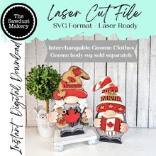 Load image into Gallery viewer, Add-on Interchangeable Gnome SVG File | Canada Gnome Add - on | Laser Cut File | Canada SVG File | Gnome Shelf Sitter (Digital Download)
