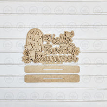 Load image into Gallery viewer, Hello Sweet Summer Watermelon shelf sitter SVG File | Laser Cut File | Watermelon SVG File | Door Hanger svg | Hello Summer SVG | Summer
