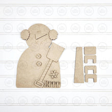 Load image into Gallery viewer, Prim Snowman Shovel Ornament SVG, Gift Tag Ornament SVG, Laser Cut File, Christmas Decor (Digital Download)
