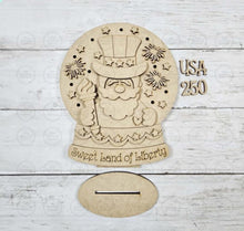 Load image into Gallery viewer, USA Snow Globe Shelf Sitter Laser Cut File | Patriotic Mantle Decor (Digital Download)

