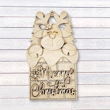 Load image into Gallery viewer, Merry Christmas Chimney Reindeer Ornament SVG | Laser Cut File (Digital Download)
