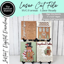 Load image into Gallery viewer, Victorian Gingerbread Christmas Trio Laser Cut File | Interchangeable Sign Inserts (Digital Download)
