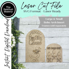 Load image into Gallery viewer, Interchangeable Large &amp; Small Arched Boho Sign Insert | Silly Goose Arch Sign Set | Laser File | Boho Signs | Seasonal Interchangeable SVG
