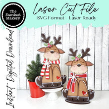 Load image into Gallery viewer, Reindeer Shelf Sitter Christmas SVG File | Laser Cut File | Christmas Reindeer SVG | Christmas SVG (Digital Download)
