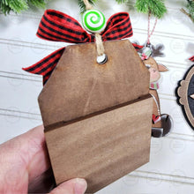 Load image into Gallery viewer, Personalized Reindeer Gift Tag Christmas Ornament SVG | Laser Cut File (Digital Download)
