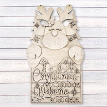 Load image into Gallery viewer, Christmas Cheer Chimney Reindeer Door Hanger SVG | Laser Cut File (Digital Download)
