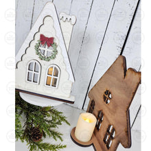 Load image into Gallery viewer, Victorian Gingerbread House Votive Holder SVG File | Laser Cut Christmas Design (Digital Download)
