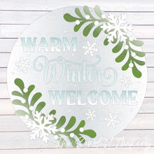 Load image into Gallery viewer, Warm Winter Welcome Door Hanger SVG | Winter Laser Cut File (Digital Download)
