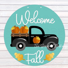 Load image into Gallery viewer, Welcome Fall Pumpkin Truck Door Hanger | Laser Cut File (Digital Download)
