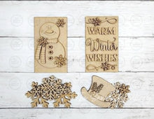 Load image into Gallery viewer, Add-on Winter Snowman Cabinet Insert SVG | Laser Cut File | Cottage Cabinet Shelf Sitter | Seasonal Insert | Interchangeable Decor
