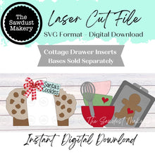 Load image into Gallery viewer, Santa's Cookies Drawer Insert SVG , Laser Cut File, Seasonal Decor Seasonal Insert, Interchangeable Decor (Digital Download)
