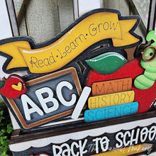 Load image into Gallery viewer, Add-on for Interchangeable Window Box | Back to School Window Box Insert SVG | Laser Cut File | Window Box Shelf Sitter
