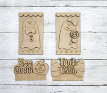 Load image into Gallery viewer, Add-on Boo Crew Cabinet Insert SVG | Laser Cut File | Cottage Cabinet Shelf Sitter | Seasonal Insert | Interchangeable Decor
