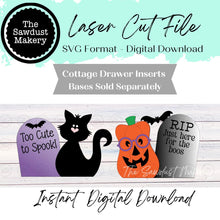 Load image into Gallery viewer, Spook Squad Drawer Insert SVG , Laser Cut File, Seasonal Decor Seasonal Insert, Interchangeable Decor (Digital Download)
