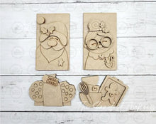 Load image into Gallery viewer, Add-on Kringle Santa Cabinet Insert SVG | Laser Cut File | Cottage Cabinet Shelf Sitter | Seasonal Insert | Interchangeable Decor
