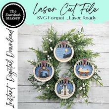 Load image into Gallery viewer, Prim Nativity Christmas Ornament SVG | Laser Cut File (Digital Download)
