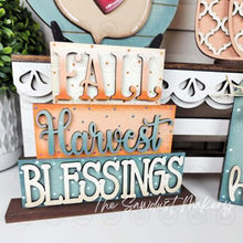 Load image into Gallery viewer, Fall Harvest Pumpkin Decor Set Tiered Tray Display SVG File | Laser Cut File | Pumpkin | Pumpkins | Fall SVG
